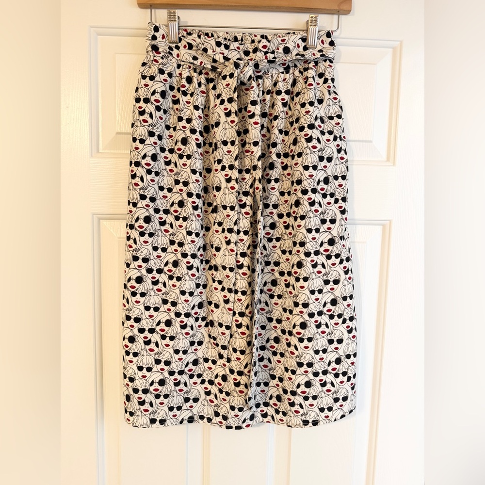 Porridge x Anthropologie RARE Pop-Art Inspired Faces Midi Skirt
